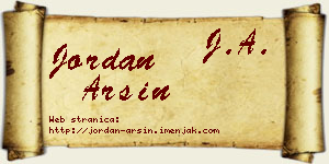 Jordan Arsin vizit kartica